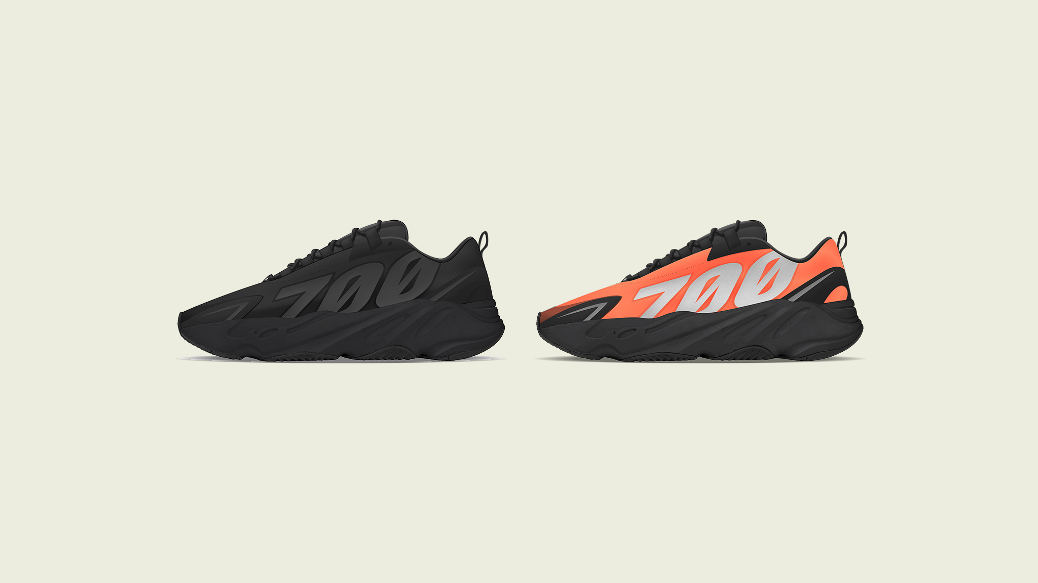 grey and orange yeezy 700