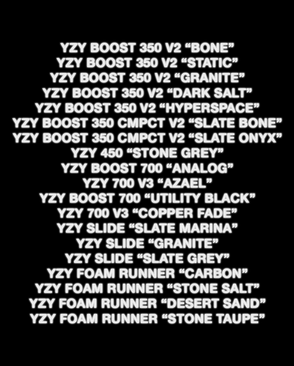 adidas YEEZY Footwear returns to Retailers